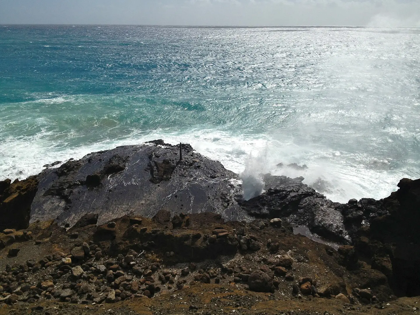 Acantilados volcánicos alrededor de Halona Blowhole