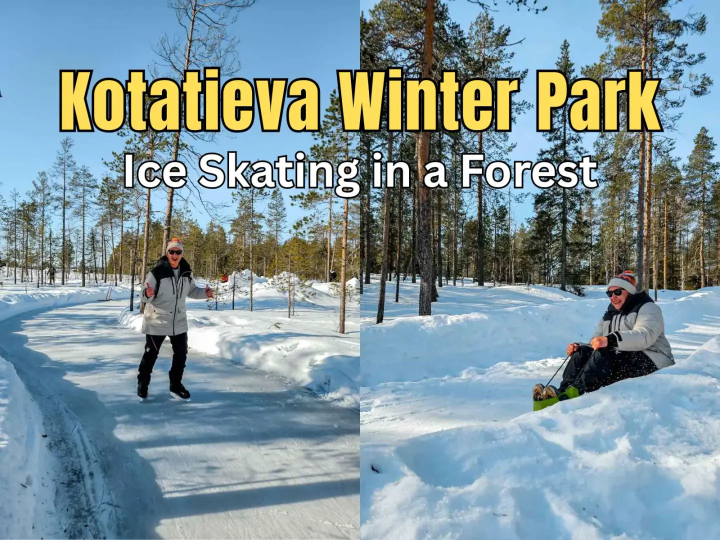 Patinaje sobre hielo en el bosque de Kotatieva, Rovaniemi