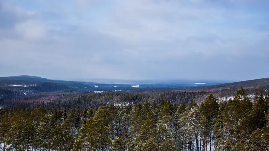 Segunda perspectiva de Auttiköngäs en invierno en Rovaniemi